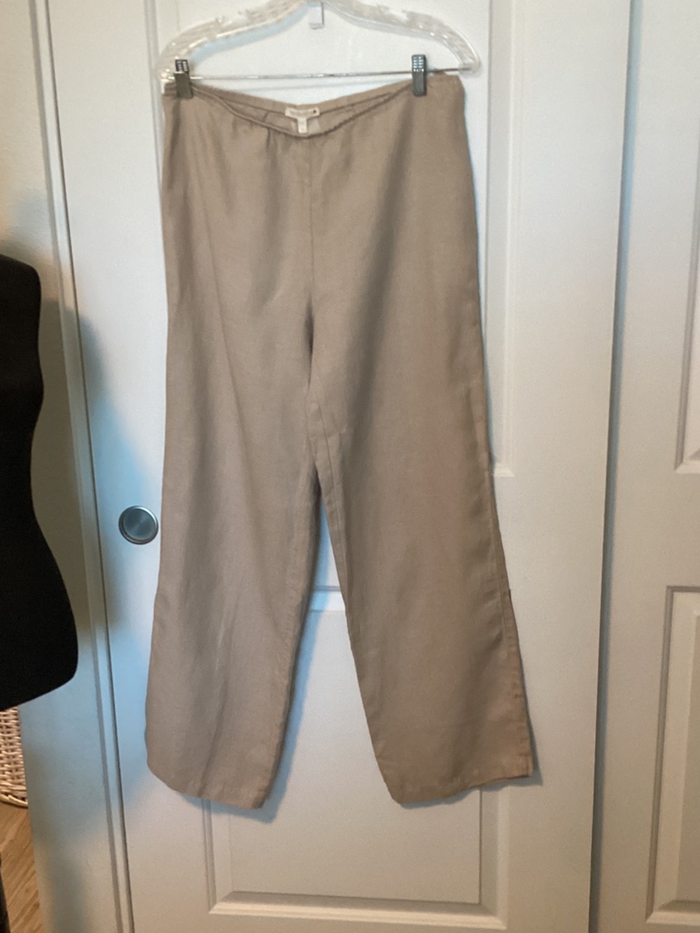 Eileen Fisher Neutral Wide Leg Linen Pants - Beige M